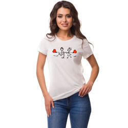 Printernet Playera De Manga Corta con Diseño de Amor y amistad,Girando Enamorados