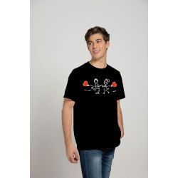 Printernet Playera De Manga Corta con Diseño de Amor y amistad,Girando Enamorados