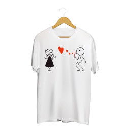 Printernet Playera De Manga Corta con Diseño de Amor y amistad,Burbujas de Amor