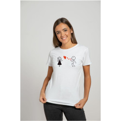 Printernet Playera De Manga Corta con Diseño de Amor y amistad,Burbujas de Amor