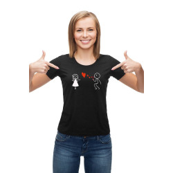 Printernet Playera De Manga Corta con Diseño de Amor y amistad,Burbujas de Amor