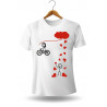 Printernet Playera De Manga Corta con Diseño de Amor y amistad, Bicicleta de Amor