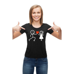 Printernet Playera De Manga Corta con Diseño de Amor y amistad, Te regalo mi Corazon