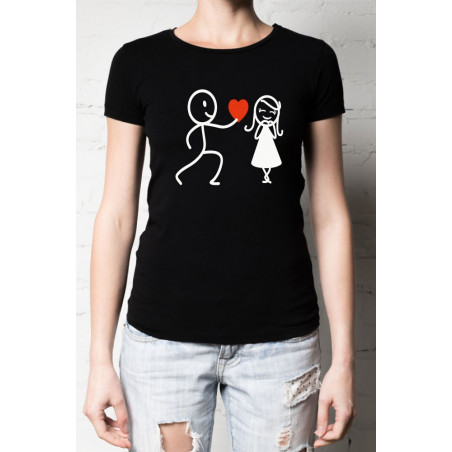 Printernet Playera De Manga Corta con Diseño de Amor y amistad, Te regalo mi Corazon