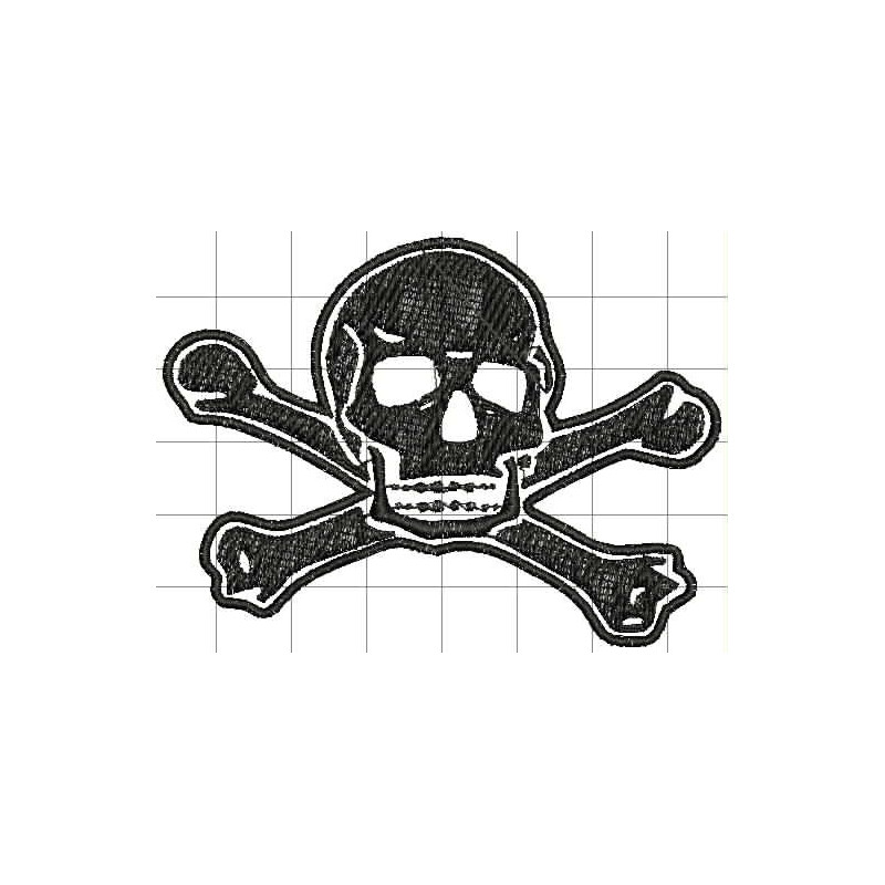Ponchado Calavera Skull un solo color para bordar en Printernet