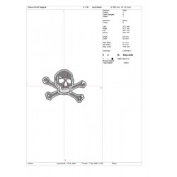 Ponchado Calavera Skull un solo color para bordar en Printernet