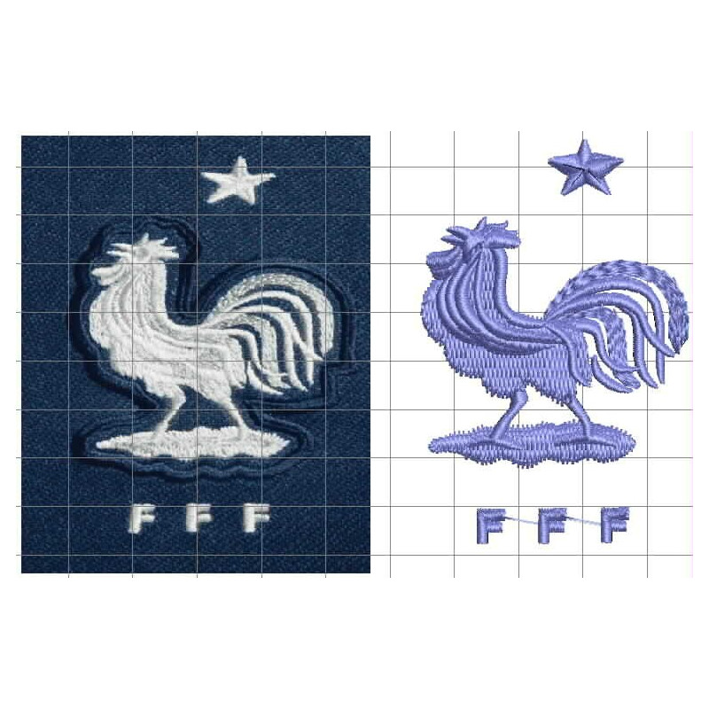 Ponchado Federación Francesa de Futbol FFF para bordar en Printernet