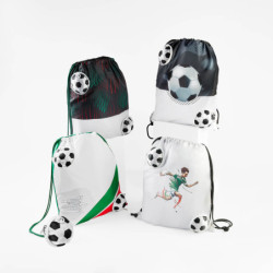 BOLSA-MOCHILA MÁGICA SOCCER BLA Y NEG | Printernet