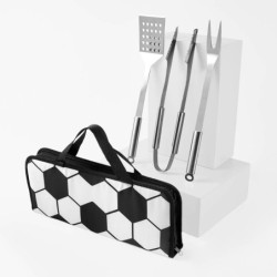 SET DE BBQ SOCCER BLANCO CON NEGRO | Printernet