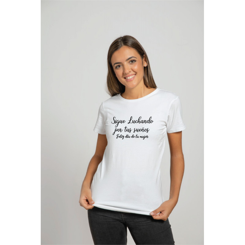 Printernet Playera De Manga Corta con Diseño de Dia de la Mujer Sigue Luchando