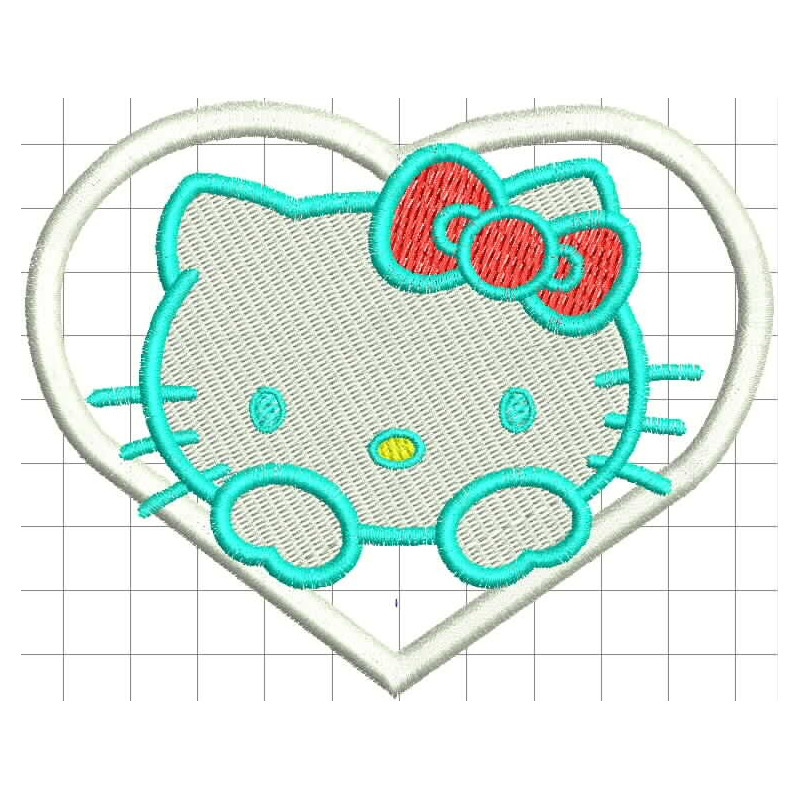 Ponchado Kitty con Corazon para bordar en Printernet