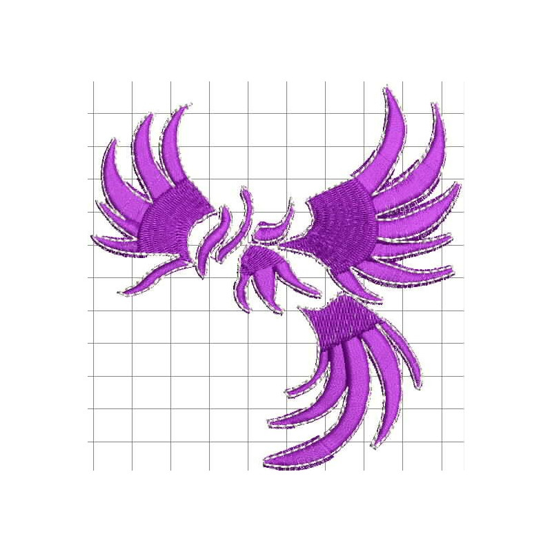 Ponchado Ave Fenix para bordar en Printernet