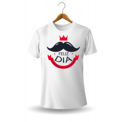 Printernet Playera De Manga Corta Feliz día del Padre Mostacho Bigote de papa