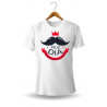 Printernet Playera De Manga Corta Feliz día del Padre Mostacho Bigote de papa
