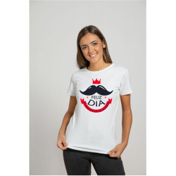 Printernet Playera De Manga Corta Feliz día del Padre Mostacho Bigote de papa