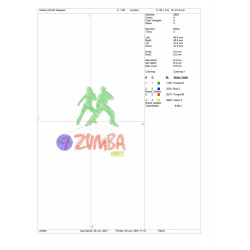 Ponchado Zumba  para bordar en Printernet