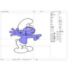 Ponchado Pitufo Smurff para bordar en Printernet