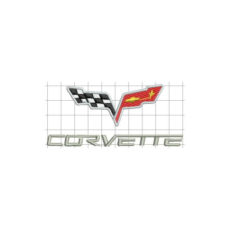 Ponchado logo Corvette para bordar en Printernet