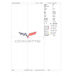 Ponchado logo Corvette para bordar en Printernet