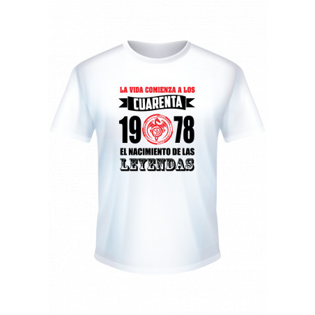 Playera Aniversario La vida comienza a los  personalizada