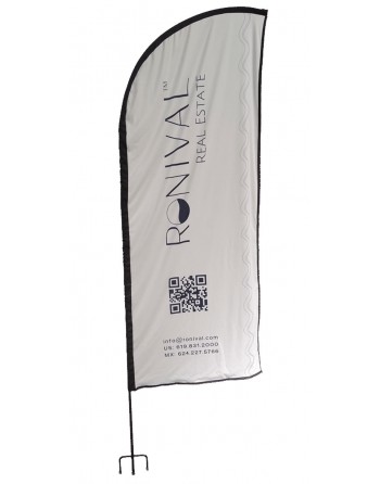 Bandera publicitaria de alta calidad sublimada 2mts x 65cm