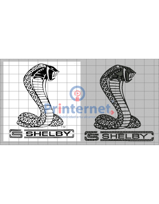 Ponchado logo Shelby para bordar en Printernet