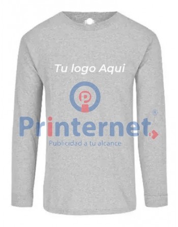 Playera Estampada Caballero Personalizada Manga Larga Tu Logo Aquí