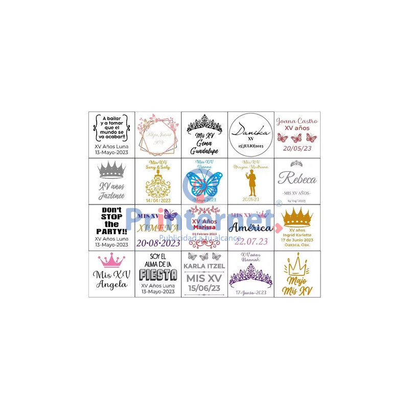 Stickers 100 Calcas Vinil medida 9x5cm ideal para termo 500ml Oferta