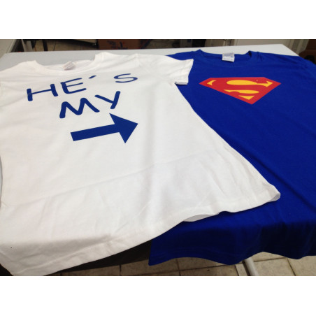 Dos Playeras para pareja SUPERMAN y novia