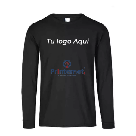 Printernet Playera De Manga Larga con Diseño al frente