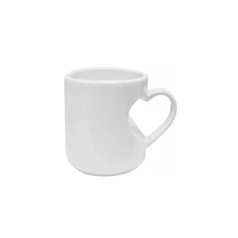 Taza con asa de Corazon para sublimar exterior 325ml  mándenos su foto