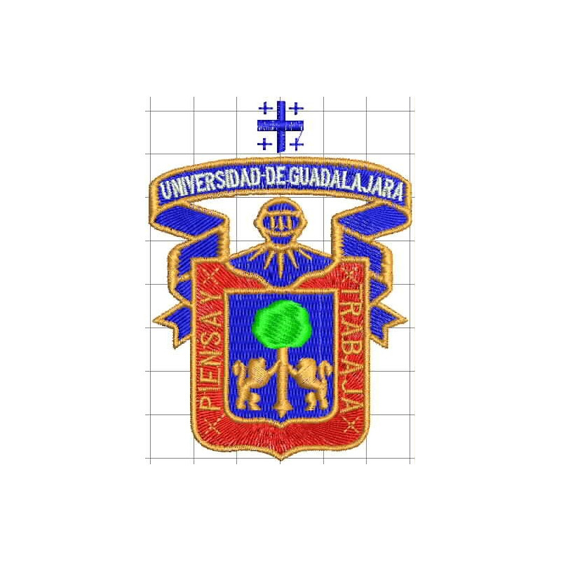 Ponchado UDG Universidad de Guadalajara alta calidad listo para bordar en Printernet