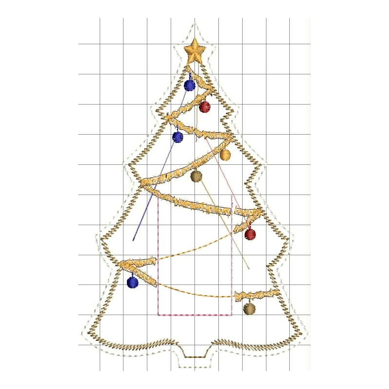 Ponchado Navidad Completo Arbol ideal para gorra alta calidad listo para bordar en Printernet