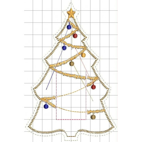 Ponchado Navidad Completo Arbol ideal para gorra alta calidad listo para bordar en Printernet